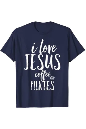 Inspired By Grace Designs I Love Jesus, Coffee and Pilates Christian Yoga Girl Shirt T-Shirt