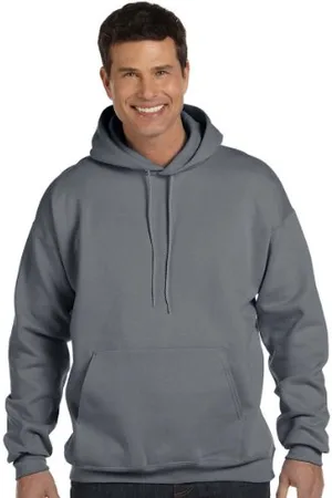 Hanes Unisex-Adult mensOF170Ultimate Cotton Pullover Hood Long Sleeve Hooded Sweatshirt - Gray - Medium