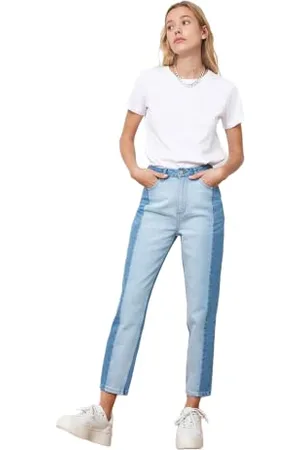 Trendyol Women High Waist Straight Leg Mom Jeans