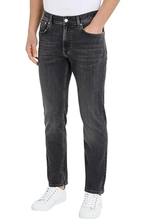 Tommy Hilfiger Men Straight Denton Str Salton Blk Denim Pants, Denim, 38/34