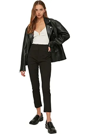 Trendyol Woman Basics Regular Waist Straight Leg Cigarette Pants Pants