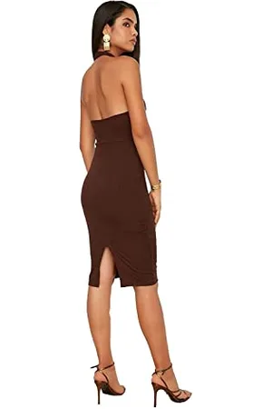 Trendyol Women Glam Midi Bodycon Fitted Knit Dress