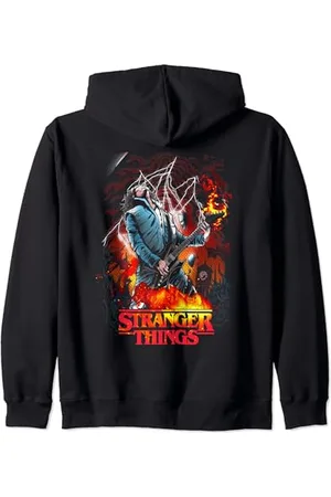 Stranger Things Hellfire Club Guitar Eddie Munson Rockstar Zip Hoodie