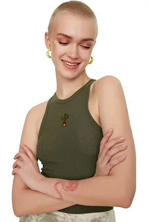 Trendyol Women Young Slim fit Basic Halterneck Knit Singlet