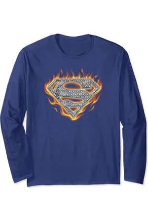Superman Steel Fire Shield Long Sleeve T-Shirt