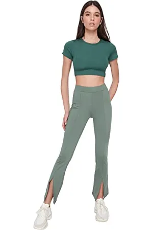 Trendyol Women Sportswear High Waist Wide Leg Flare Tracksuit Bottoms
