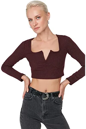 Trendyol Women Fitted Bodycon Cowl Neck Knit Blouse