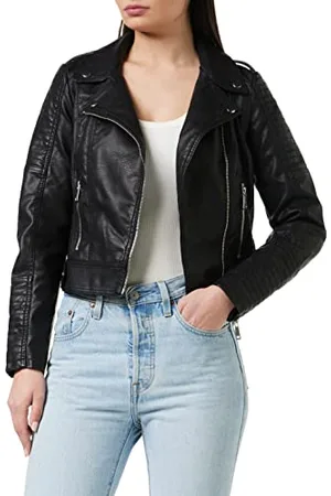 VERO MODA Women short coated biker jacket 8 (XS)