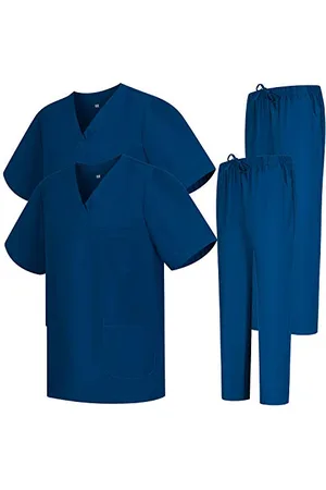 MISEMIYA Pack * 2 Pcs - Uniforms Unisex Scrub Set – Medical Uniform with Scrub Top and Pants - Ref.2-8178 - Small