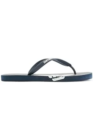 Emporio Armani Bold Eagle Logo Flip Flops, Navy+White, 37