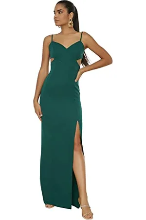 Trendyol FeMan Glam Midi Shift Regular fit Woven Evening Dress
