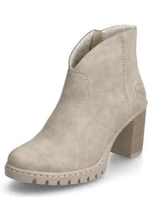 Rieker Women Ankle Boots Y2553, Ladies Bootees,Low Boots,Boot,Half Boot,Transition Shoe,Winter Shoe,Lined,Beige (Beige / 60),42 EU / 8 UK