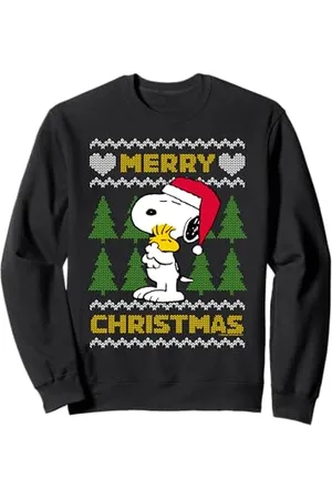 Peanuts Snoopy Hugs Merry Christmas Knit Pattern Sweatshirt