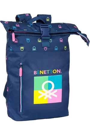 Safta BENETTON COOL – Backpack with Flap for 15.6 Inch Laptop, Ideal for Different Ages, Comfortable and Versatile, Quality and Resistance, 28 x 13 x 42 cm, Blue, , Estándar, Casual