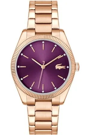 Lacoste Three Hand Quartz Movement Watch for Women CAPUCINE Collection with Carnation gold colored Stainless Steel Bracelet - 2001402