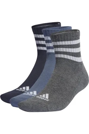 adidas 3 Stripes Cushioned Sportswear Mid Cut Socks 3 Pair Pack Ankle, , 8.5-10 (Pack of 3)