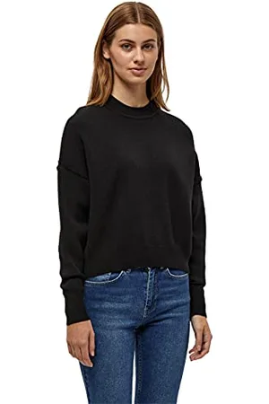DESIRES Gabi Round Neck Pullover, Black Jumpers For Women Uk, Spring Ladies Jumpers, Size XL