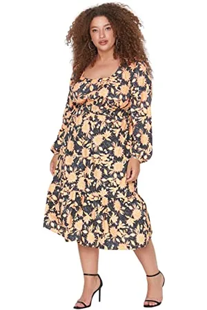 Trendyol Women Plus Size Maxi A-line Relaxed Woven Plus Size Dress