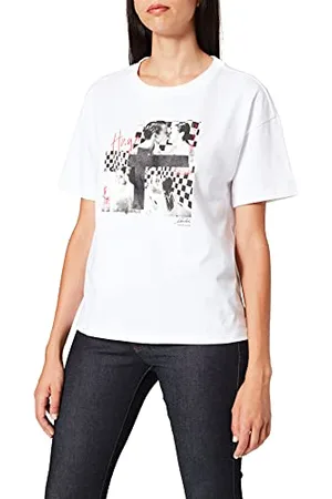 HUGO BOSS Womens The Boxy Tee 7 Graphic-Print Relaxed-fit T-Shirt in Organic Cotton