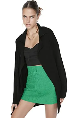 Trendyol Women Regular Basic Polo Neck Knitwear Cardigan