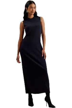 Ted Baker Womens WMD-sandiii-Ribbed Crew Neck Knitted Column Maxi Casual Dress, , 10 UK