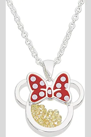 Disney Minnie Plated Brass with Red enamel Bow November Birthstone Floating Stone Necklace CF00308SNOVL-Q.PH