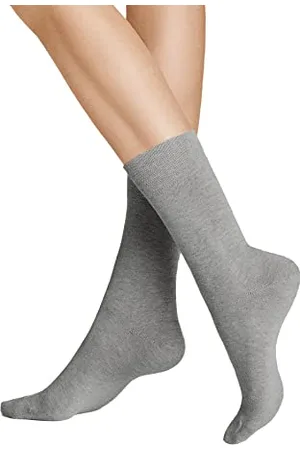 Hudson 1 pair ladies socks, Relax Cotton stocking, Comfort waistband, Unicoloured Silver 5,5-7,5 UK