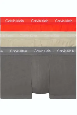 Calvin Klein Men Low-Rise Boxer Short Trunks Stretch Cotton Pack of 3, Multicolor (Cherry Kiss/Eiffle Tower/Moss Gry), XS
