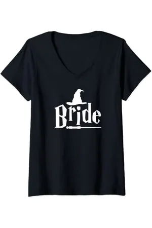 Candis Raechelle Designs Womens Bride Wizard Hat V-Neck T-Shirt