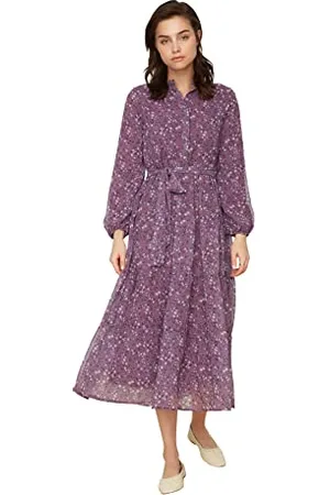 Trendyol Women Modest Maxi Skater Relaxed Woven Modest Dresses