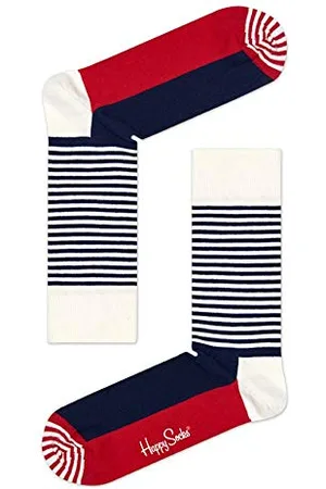 Happy Socks Unisex Half Stripe Socks, , 11 7 UK