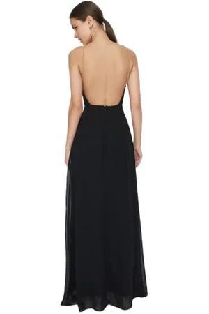 Trendyol Women Glam Maxi A-line Regular Woven Evening Dress