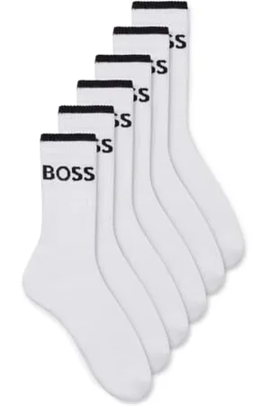 HUGO BOSS Kids QS Stripe CC Crew Socks White 9-11