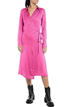 Replay Adult W9023 Jacquard Viscose Satin Dress, , M