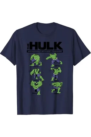 Marvel The Hulk 6 Incredible Intense Training Poses Graphic T-Shirt