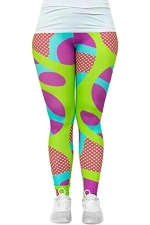 cosey Neon Line Leggings (one Size fits All)- in Different neo-Retro Squiggle Design