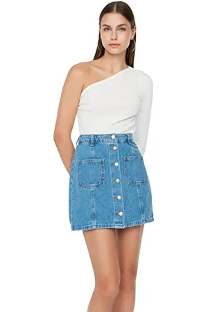 Trendyol FeMan Mini A-line A-line Denim Skirt