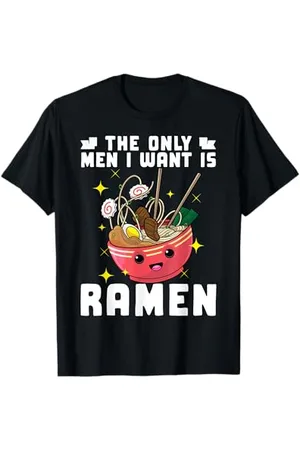 The Weird Shop The Only Men I Want Is Ramen Noodles Japanese Funny Pun T-Shirt