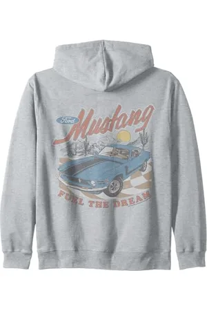 Tom Ford Mustang Fuel The Dream Blue Car In Desert Landscape Zip Hoodie