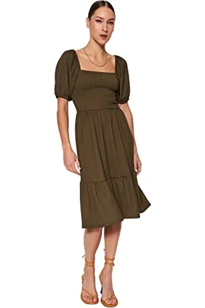 Trendyol Women Midi Skater Regular fit Knit Dress, ,XS