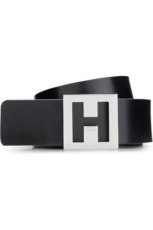HUGO BOSS Womens Jodie Belt 3,5cm N. Signature-buckle reversible belt in Italian leather