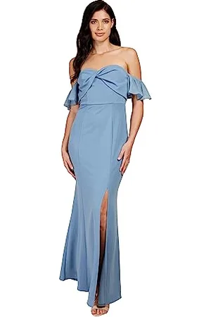 Little Mistress Twist Detail Bardot Maxi Dress, 8