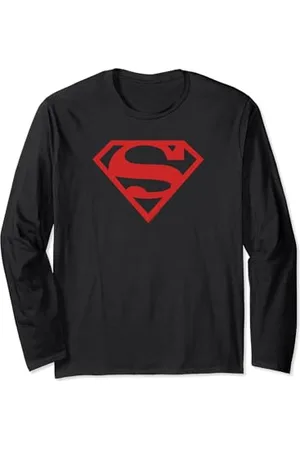 Superman Red on Shield Long Sleeve T-Shirt