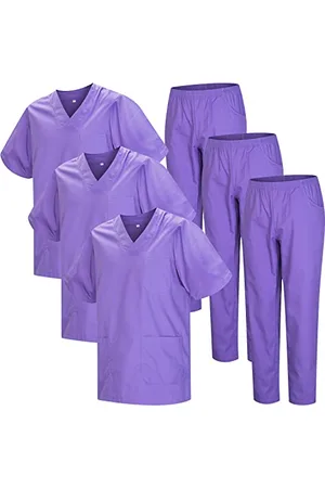 MISEMIYA Pack * 3 Sets - Unisex Sanitary Uniform Medical Sanitary Uniforms Sanitary Sets 3-817-8312 - Large