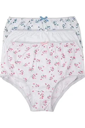 Marlon Womens Vanessa 100% Cotton Floral Full Brief Pack Of 3, Floral, 20-22