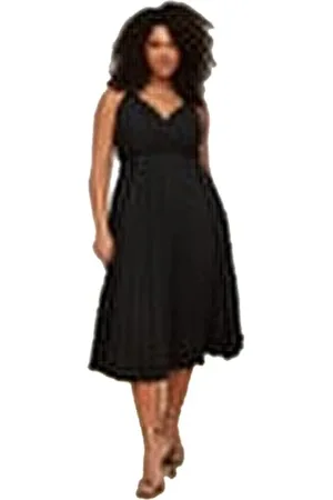 Trendyol FeMan Plus Size Midi A-line Relaxed fit Knit Plus Size Dress