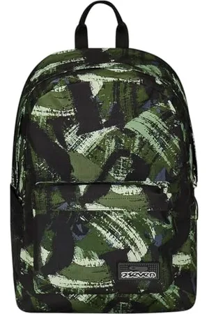 7 for all Mankind IschoolPack Monoscompartment, and Black, with Integrated Pawer Bank and USB Plug, Bottle Pocket, School and Travel Backpack, Children and Teenagers., , Taglia unica, School