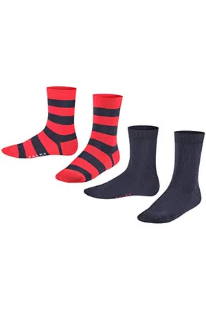 Falke Unisex Kids Happy Stripe Multipack K So Cotton Patterned 2 Pairs Socks, , 6-8.5
