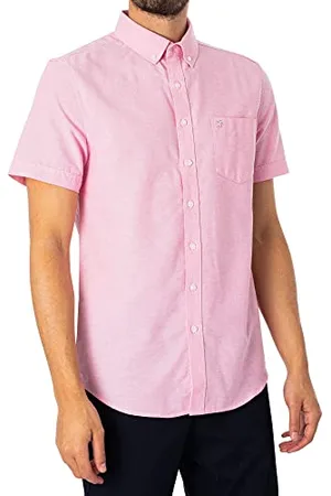 Farah Men’s Oxford Shirt, Drayton Long Sleeve Oxford Shirt, Smart Casual Work Shirt, , XL