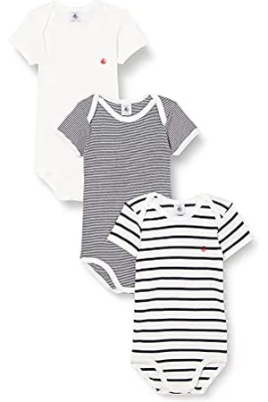 Petit Bateau Unisex Babies’Short Sleeve Striped Body (Pack of 3) , Variant 1, 3 months